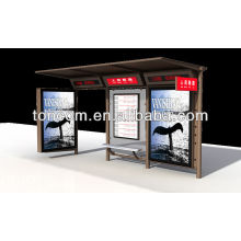 THC-26 standard modern transit shelter with light box